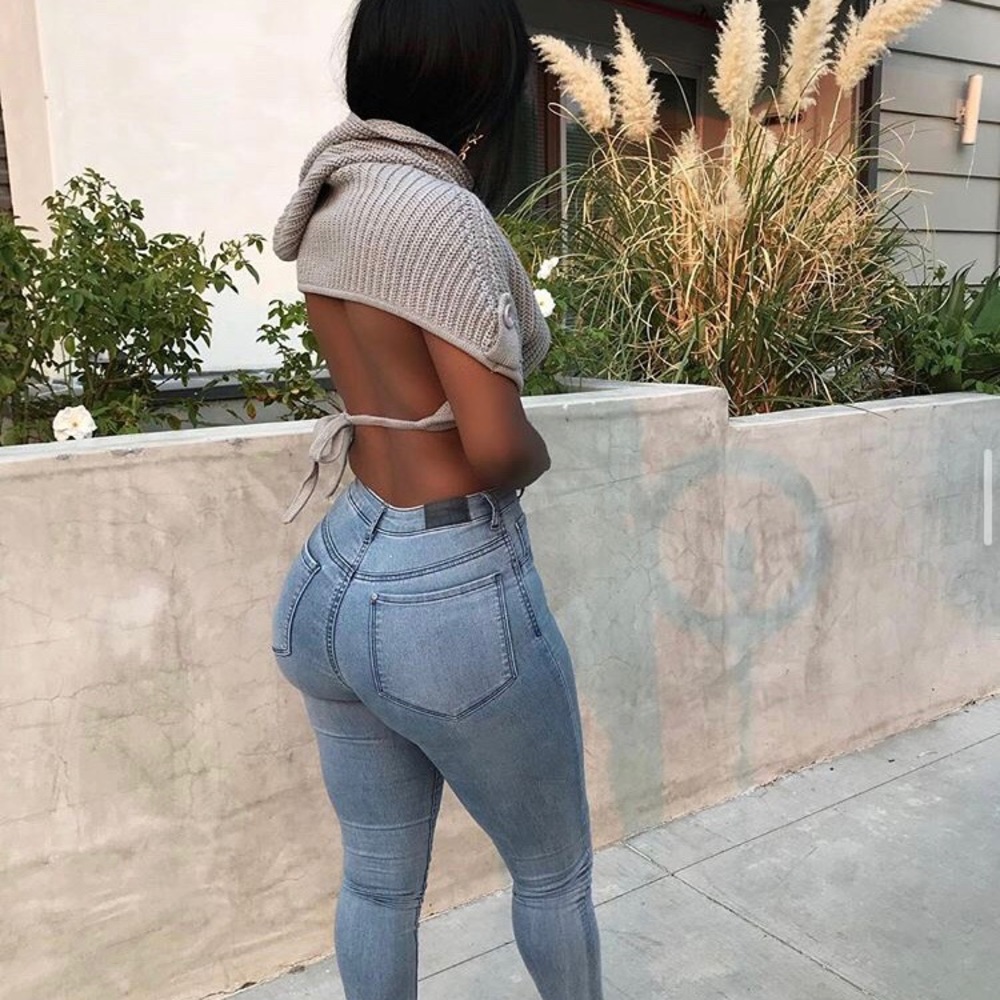 Backless Crop Sweater